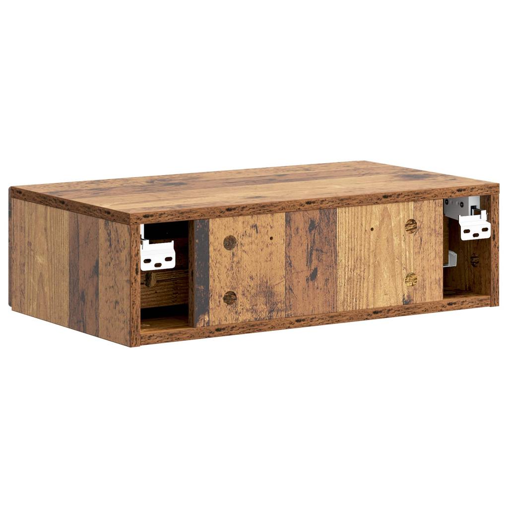 Wall Mounted Side Table Reclaimed Wood Look 59 x 34.5 x 17 cm