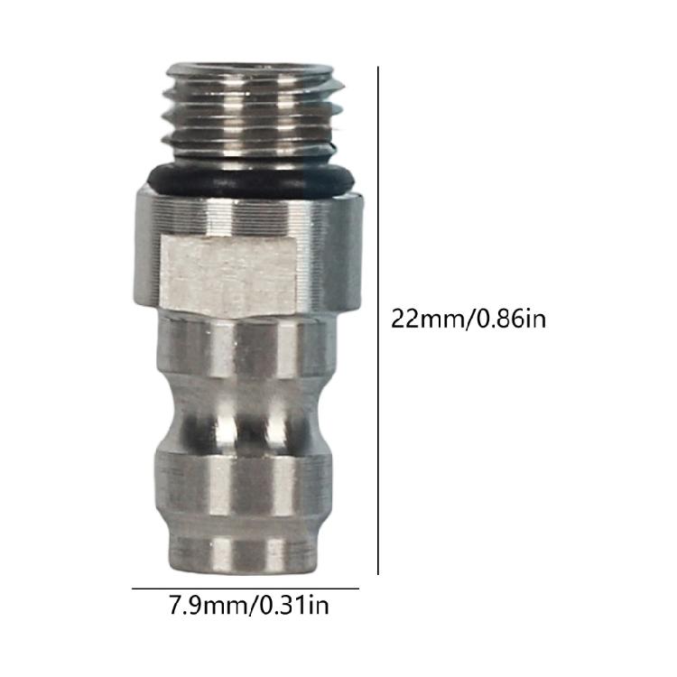 M8x1 Threaded Air Charging Valves with 40MPa Pressure Rating Leakproof One Way Mechanism For Industrial Pneumatic Tool