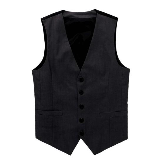 Men Waistcoat V Neck Formal Sleeveless Single-breasted Spring Vest for Work