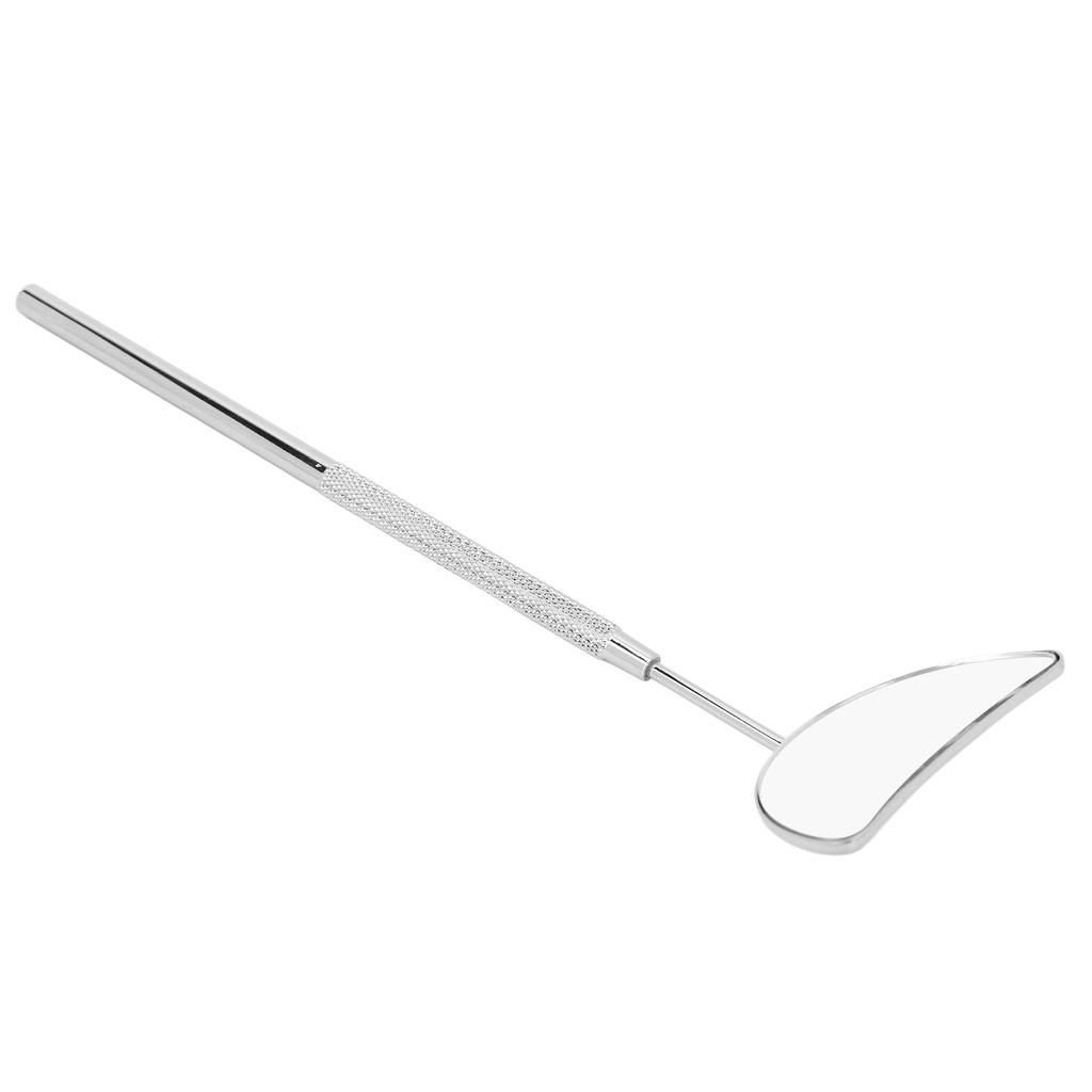 Eyelash Extension Mirror Detachable Handle Moon Shaped Stainless Steel Eyelash Makeup Mirror Silver