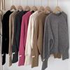 New Korean Chic Round Neck Loose Sweater Women Winter Solid Bottoming Shirt Knitted Tops Simple Design Casual Pullover