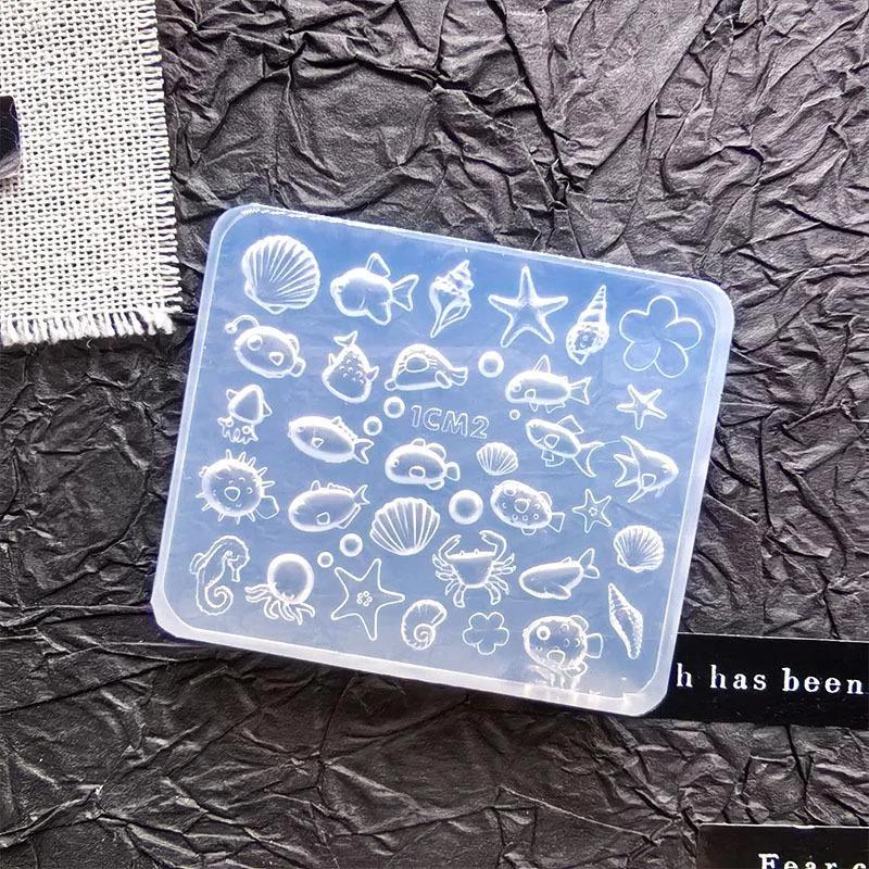 Beach Themed 3D Silicone Nail Mold Seashell Starfish Conch Design Template for Home Salon Gel Manicure Nail Art