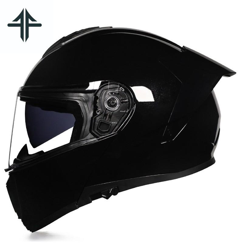 Flip-Up Motorcycle Helmet With Dual Visors ABS Full Face Men Women Scooter Riders