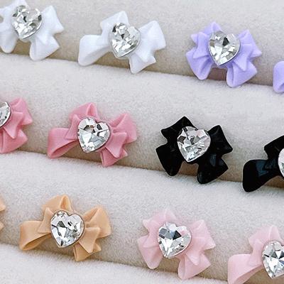 10 Stück Schleife Harz Nagelkunst Dekoration Schwarz Weiß 3D Langes Band Schleifenknoten Verzierungen Nagel Anhänger Schmuck Design DIY Zubehör