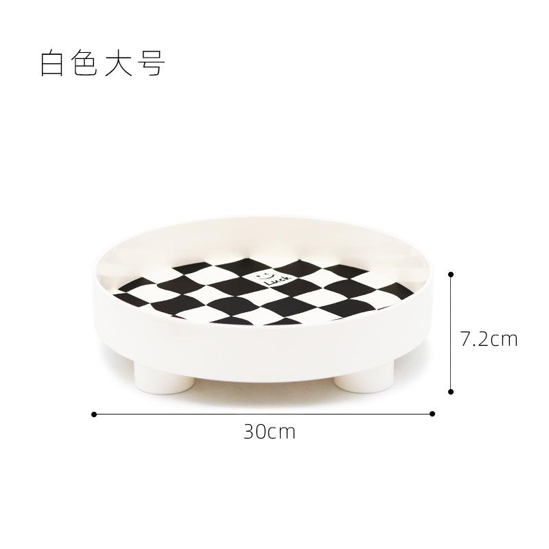 Nordic-Style Checkerboard Storage Fruit Plate Cup Perfume Jewelry Sundries Desktop Decoration Tray