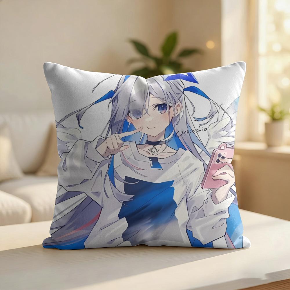 Amane KanataS Cute Cushion Cover Silky Short Plush Invisible Zipper Dustproof Sofa Pillow Case For Home Decor