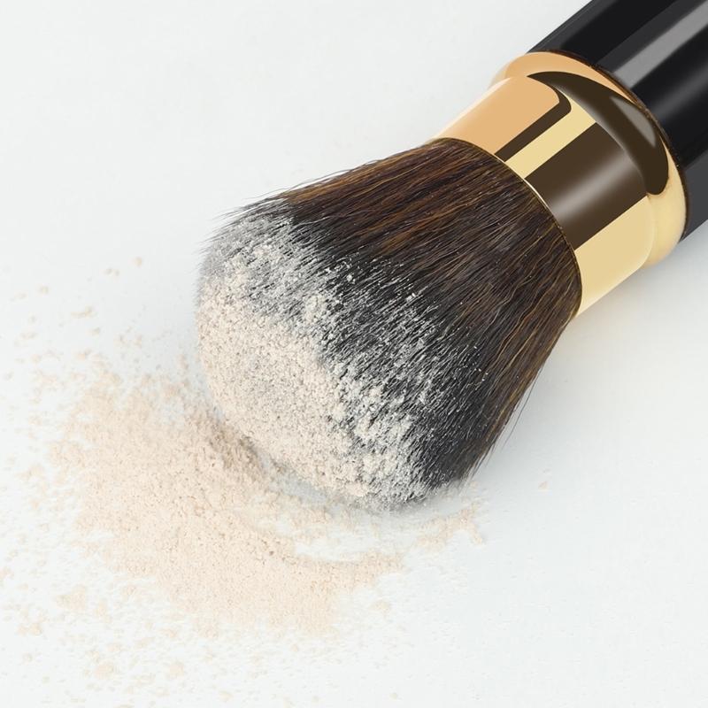 Travel Face Blush Brush Retractable Makeup Brush Blending Powder Brush Contours Brush Highlighter Brush Cosmetic Brush