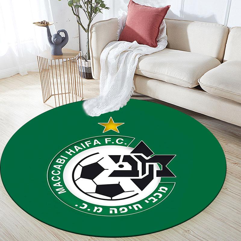 Maccabi Haifa Pattern Round rug,Carpet Rug for Living Room Bedroom Playroom ,Non-slip Floor Mat,Holiday Gifts and Birthday Gifts.