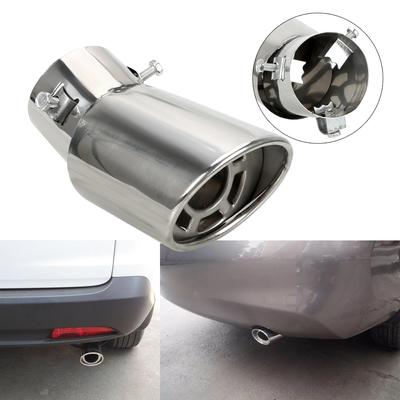 LEEPEE Car Muffler Round Car Exhaust Pipe Tail Mufflers Universal Silver Stainless Steel Auto Parts Automobile Accessories