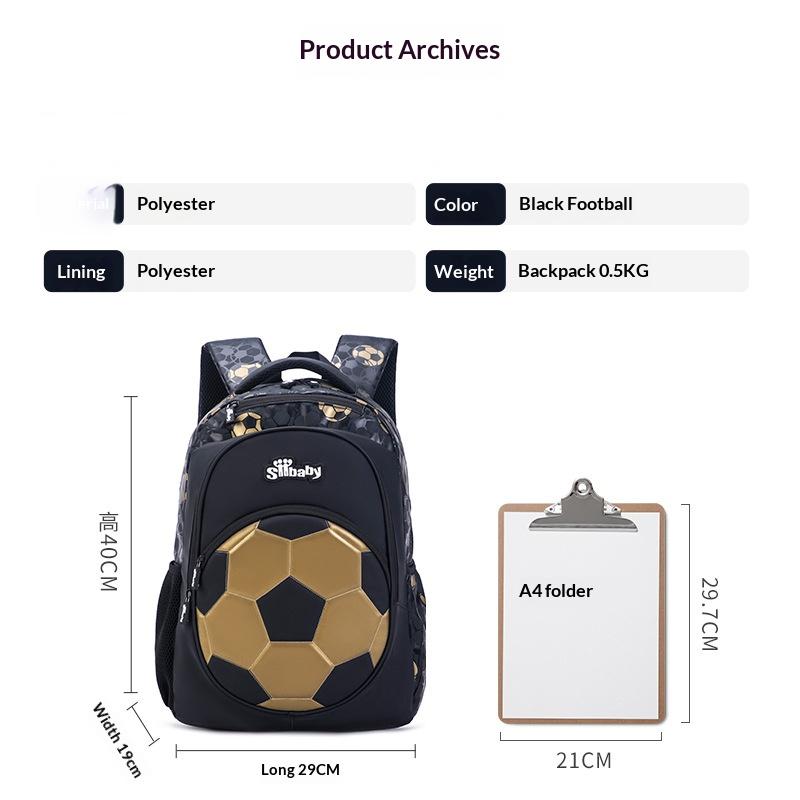 Football Backpack, Large-capacity Sports Football Backpack, Multiple Compartments, 3D Football Pattern