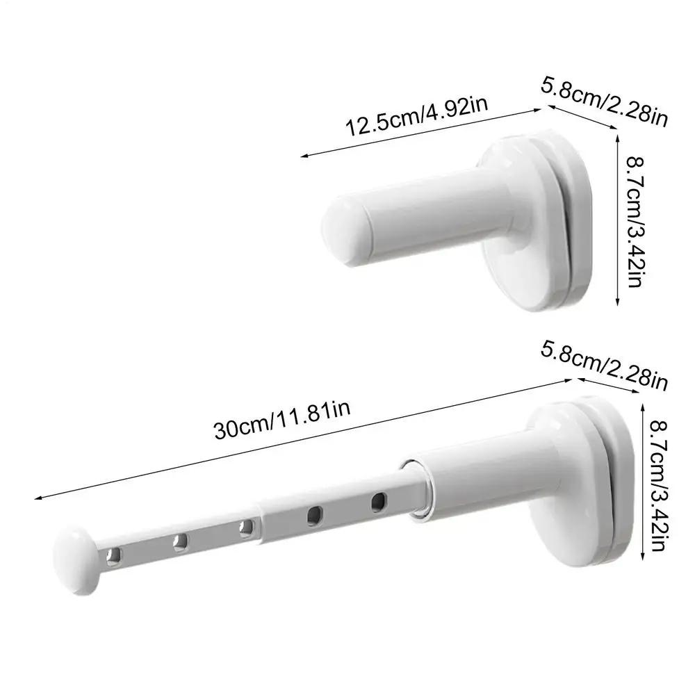 

Портативная выдвижная сушилка для одежды без сверления, вешалка для экономии места для путешествий и домашнего использования, элегантный дизайн слоновая кость