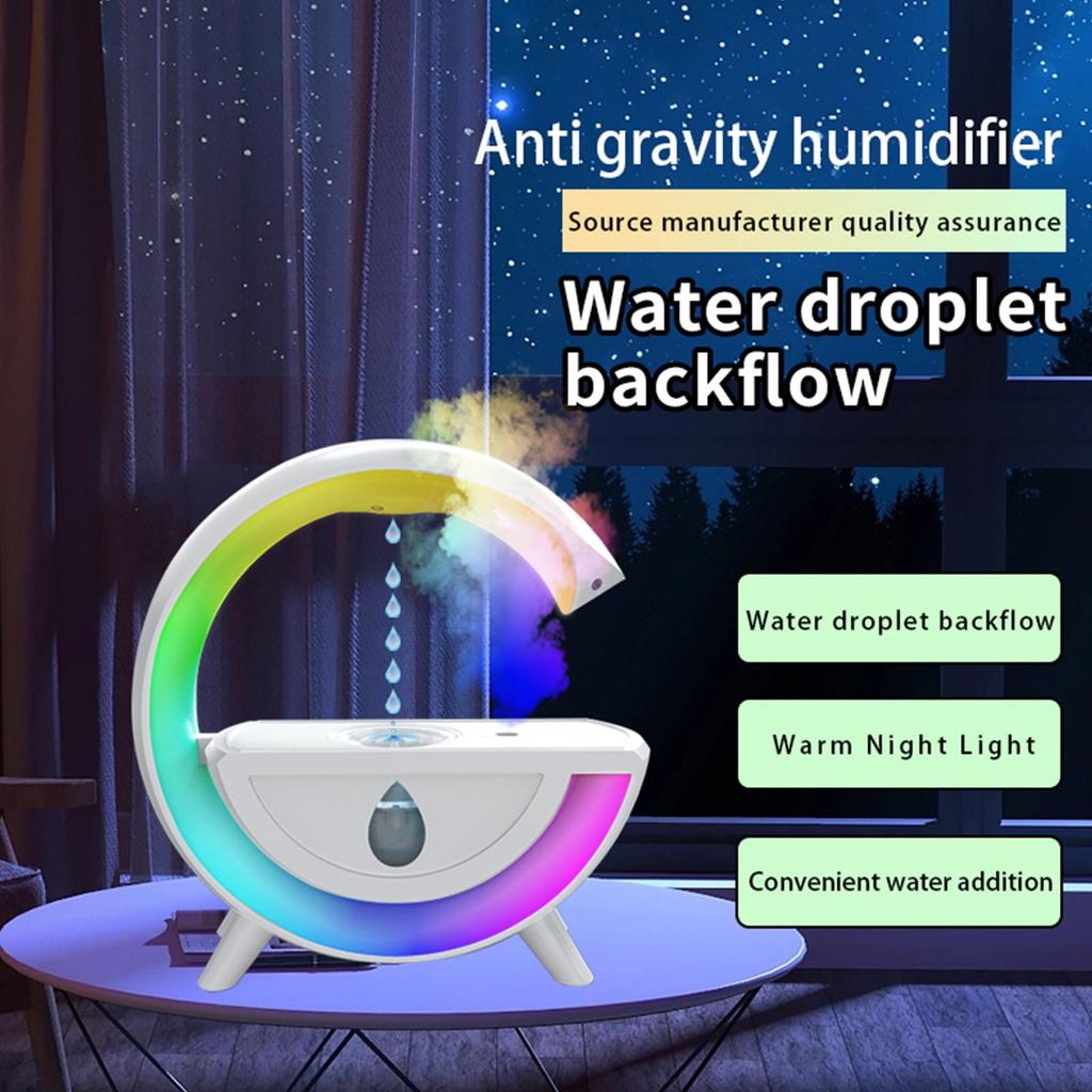 Anti Gravity Humidifier 800ml Cool Mist Light Home Office Humidifier Moisturizing Water Drop Levitating Countercurrent Humidifier