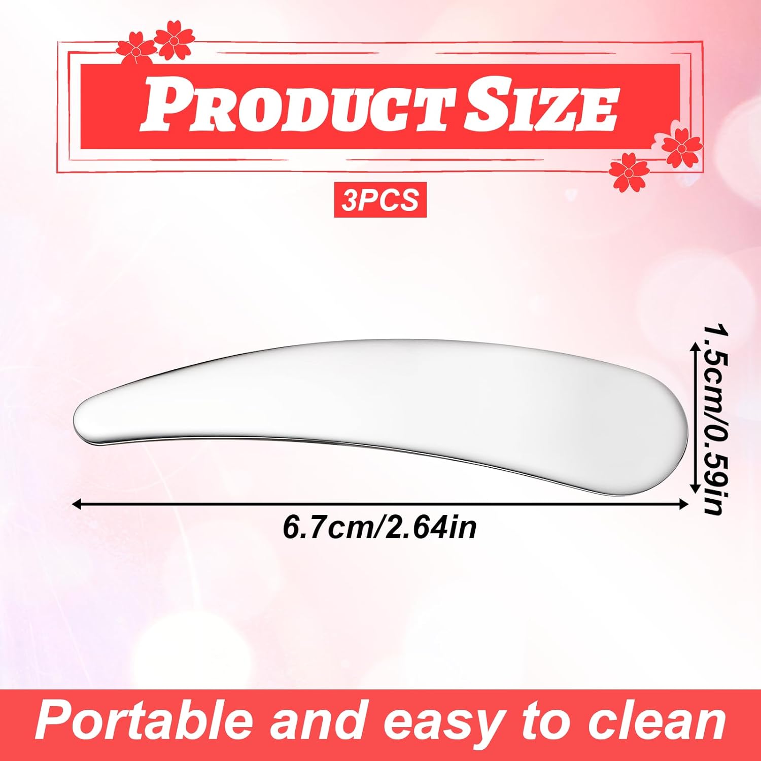 Mini Spatula for Cosmetics, 3Pcs Reusable Washable Skincare Spatula Portable Stainless Steel Makeup Spatulas Beauty Accessories for Mixing Sampling