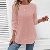 25th Anniversary Women's Asymmetrical Textured Long Sleeve Casual Sportswear Top for Autumn/Winter