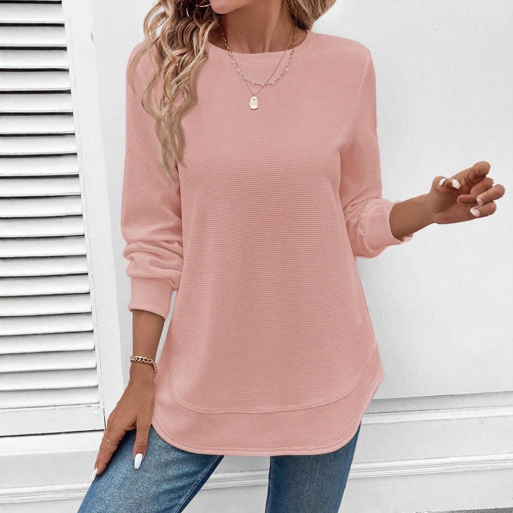 25th Anniversary Women's Asymmetrical Textured Long Sleeve Casual Sportswear Top for Autumn/Winter