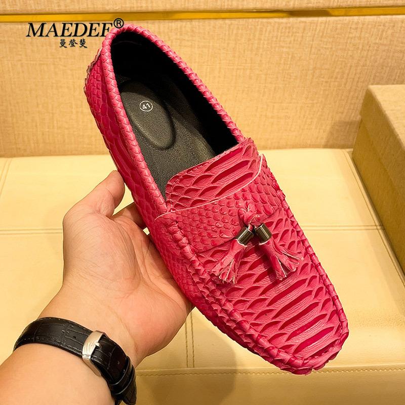 

MAEDEF Loafers Man Shoes Handmade PU Leather Men Casual Shoes Brand Mens Breathable Slip on Male Driving Shoes Plus Size 38-48 38