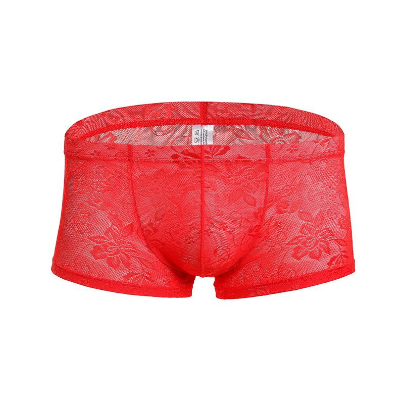 Men's Sexy Lace Boxer Briefs - High-End, Comfortable, Breathable, Large Pouch, Summer Trendy C504.