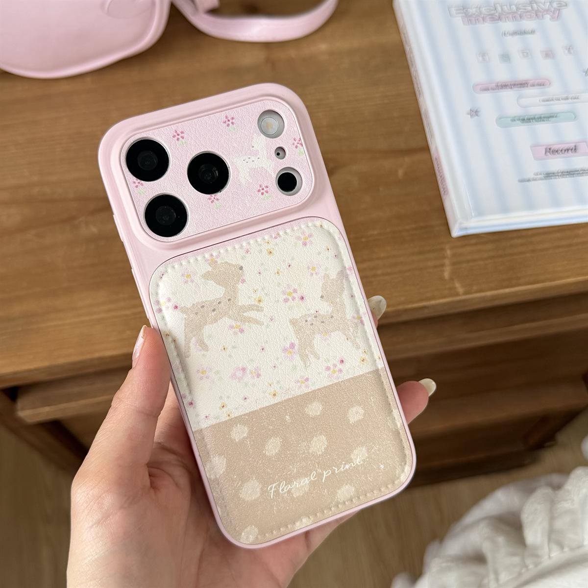 

Floral Little Deer Anti-Drop Case for iPhone 15/14 & 17/16 PROMAX iPhone 16 Pro