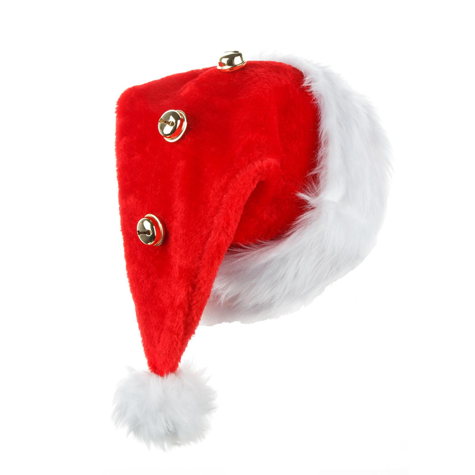

Christmas Decorations: Winter Plush Christmas Hats With Bells One Size красный