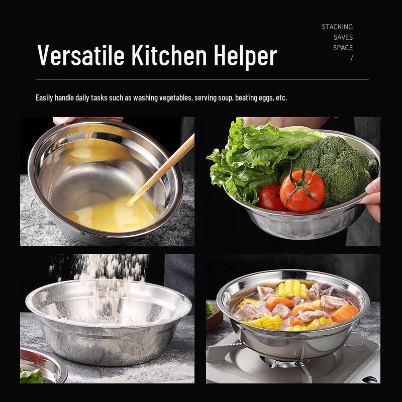 Vnash 304 Stainless Steel Multipurpose Kitchen Bowl