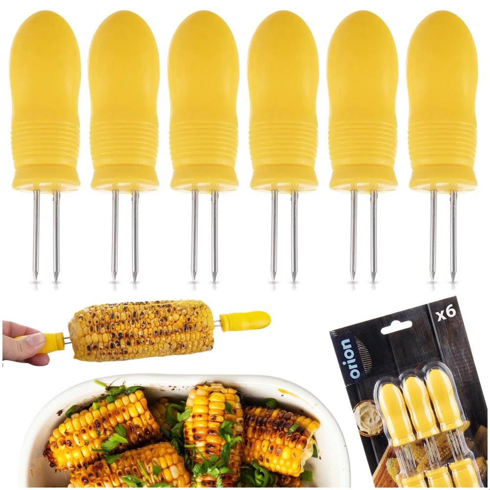 6x Corn Holder Skewer Grill Fork for Food Piercing