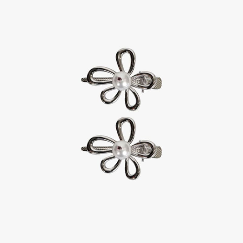 Rosa ANANAS [2 STÜCK 1 SET] FLORALER GLANZ HAARNADEL_SILBER