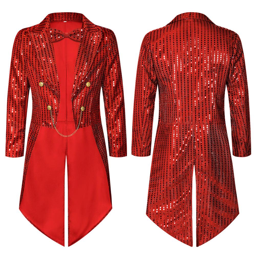 Sparkly Irish Green Sequin Tailcoat Jacket for Saint Patrick's Day