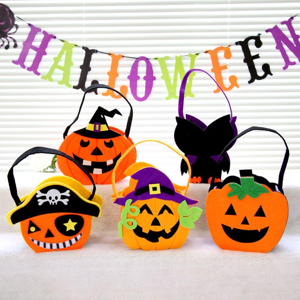 Ornament Trick Or Treat For Children Kids Gift Pouch Non-woven Bag Halloween Candy Bag Tote Bag