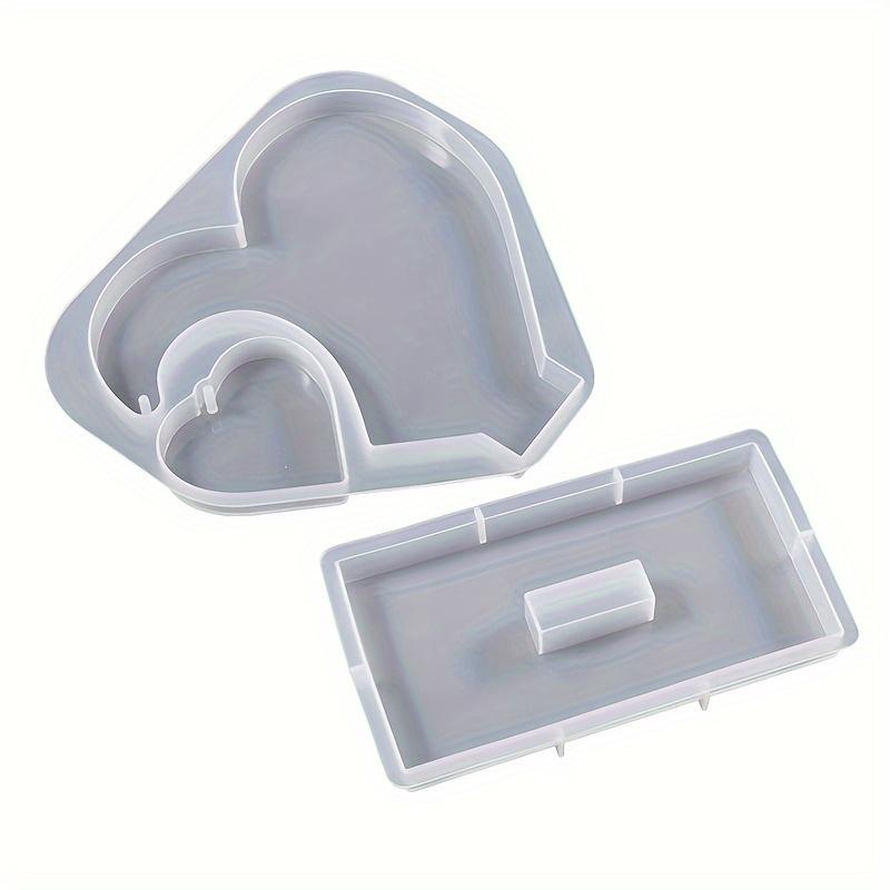 1set/2pcs DIY Heart-Shaped Resin Mold - Large Silicone Casting Kit for Romantic Home Decor & Special Occasions