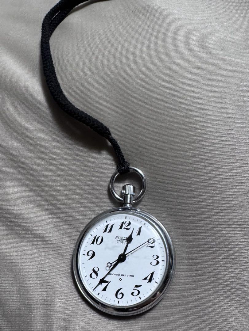 

[Б/У] КАРМАННЫЕ ЧАСЫ SEIKO с белым циферблатом, сталь