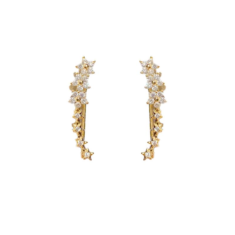 Niche design sense starlight flower Mori earrings women, a row of sweet temperament simple and small stud earrings