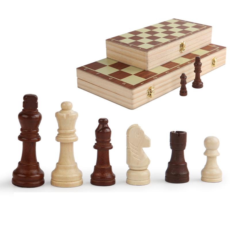 Magnetic Foldable Chess Set High Grade Wooden Chess Game Board Large/Small Size Strategic Thinking Folding Board Game for Party
