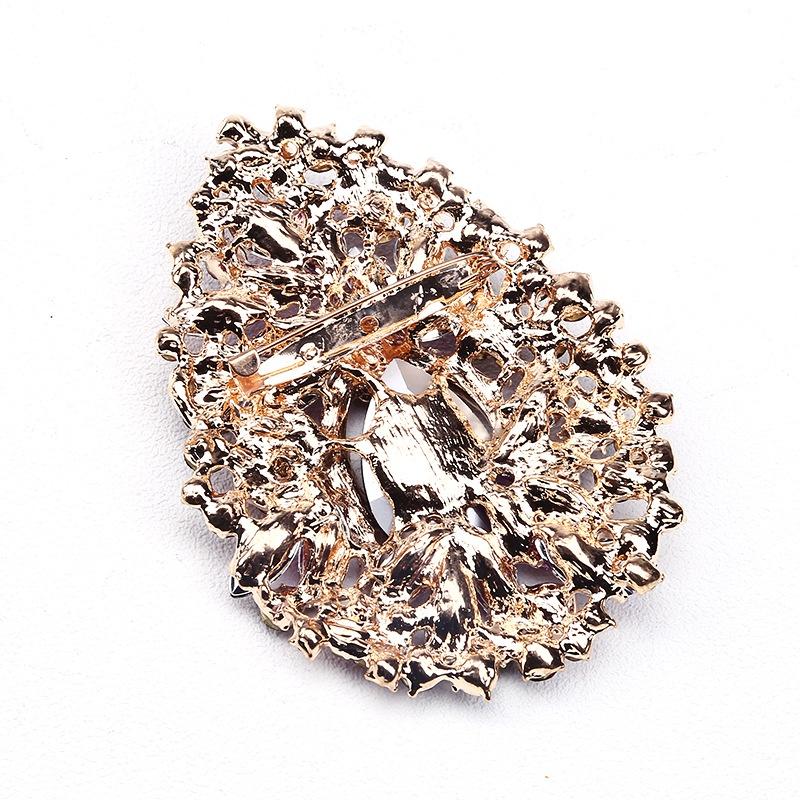 Hot Sale Crystal Water-drop Brooches for Women Vintage Fashion Pendant Style Elegant Wedding Pins Party Jewelry Brooch