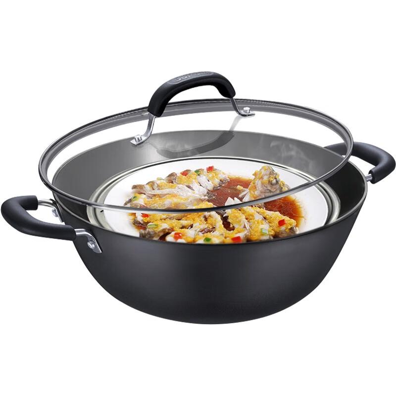 SUPOR Gusseisen Wok mit Doppelgriff