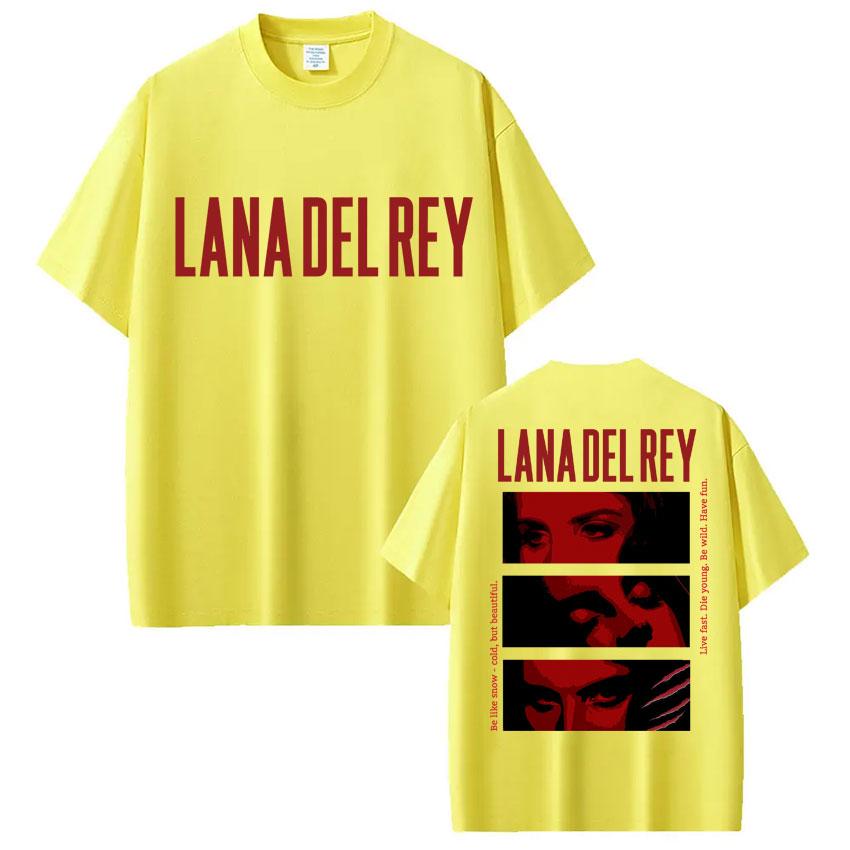 Sängerin Lana Del Rey Grafik T-Shirt Unisex Damen Mode Hip Hop 90er Vintage T-Shirts Übergroß Baumwolle Lässiges T-Shirt Y2k Streetwear