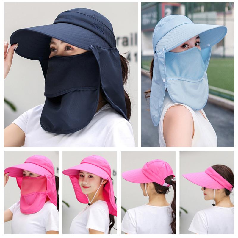 Women Summer Hats for Sun Hat with Breathable Suncreen Outdoor Bicycling Beach Cap Visor Wide Brim Sunhat Female New