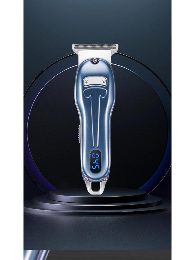 All-Metal Rechargeable Electric Hair Clipper with LCD Display