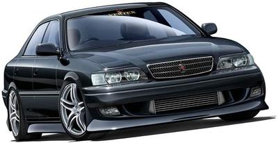 Aoshima Bunka Kyozai The Tuned Car Series Toyota VERTEX JZX100 Chaser Tourer V 1998 Plastic Model 1/24 No.10