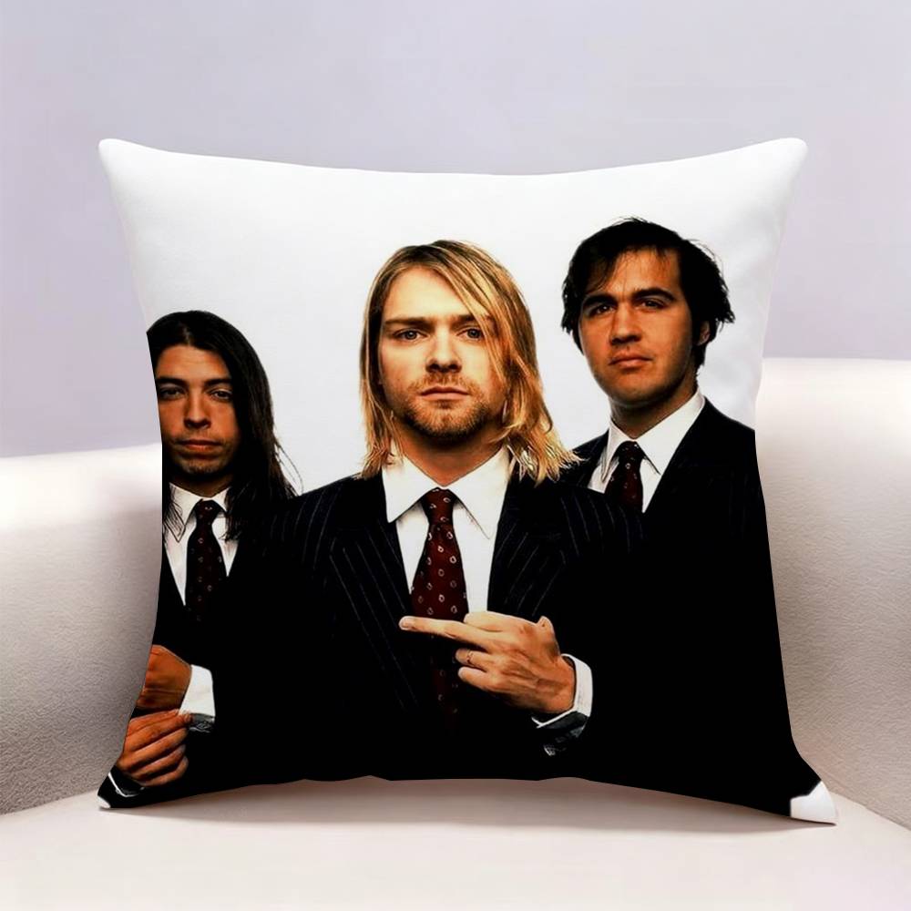 NNirvana Band Kurt Cobain Doublesided print Pillow Case for Sofa Living Room Home office Decor Protective Cover