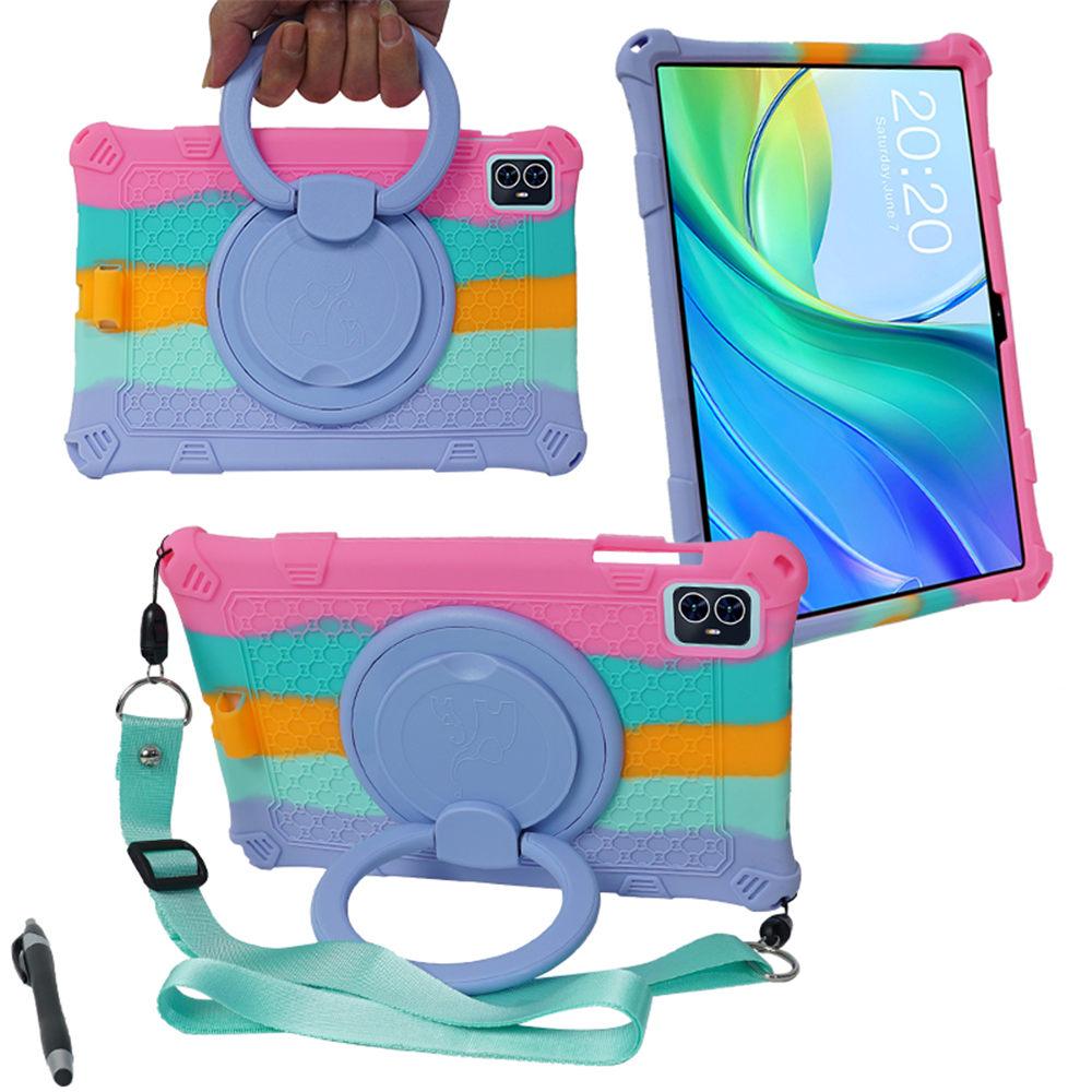 360 Rotating Stand Case For Teclast M50HD M50Pro 10.1inch Soft Silicone Tablet Cover M50HD Kids Funda With Strap Pen
