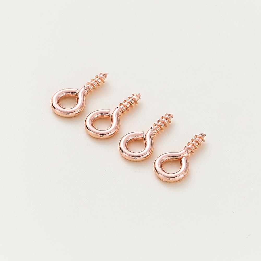 50pcs/lot 14K/18K Gold Plated Silver 8mm 10mm Screw Eye Pins Hooks Pendants Connectors Pins For Necklace Jewelry Accessories