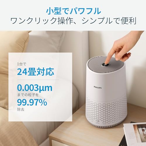 PHILIPS Air Purifier 24 Tatami Pollen Small Tabletop HEPA Filter Energy Saving App Controllable Disinfection Dust Collection Dust Virus Pet Hair AC065