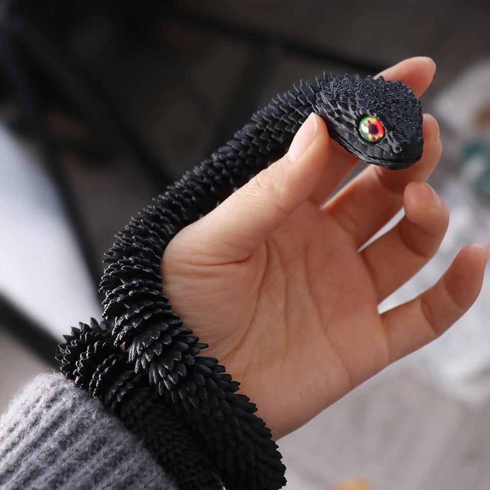 Multicolor Simulated Snake Ornament Realistic Animal Simulation Model  Desktop Ornament