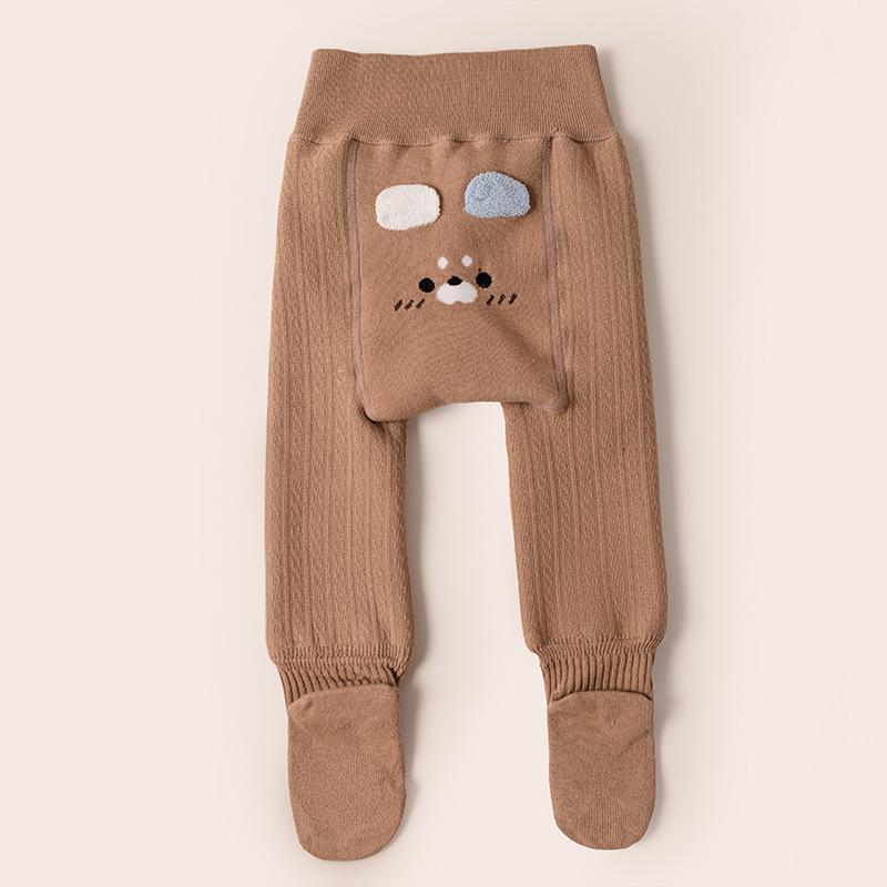 Infant Velvety Big Butt Base Layer Jumpsuit with Socks - Warm Autumn/Winter Style for Boys & Girls