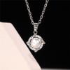 Rose Gold Plated Simulated Pearl & CZ Pendant Necklace, Delicate Cable Chain Necklace for Women
