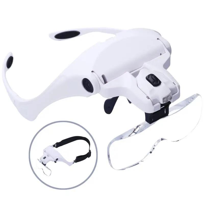 Led Headband Magnifier With Light 5 Lenses (1x-3.5x) Hands Free For Reading Soldering Jewelry Making Watch Repair