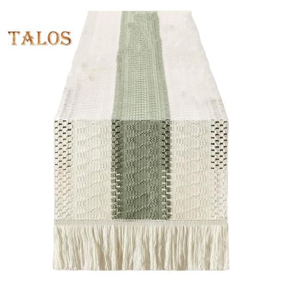 

Дорожка для праздничного стола, тканая ткань в стиле бохо, декор с кисточками, контрастный цвет, плетеная, устойчивая к пятнам, многоразовая защита стола, украшение для банкета на выпускной 180cm 3