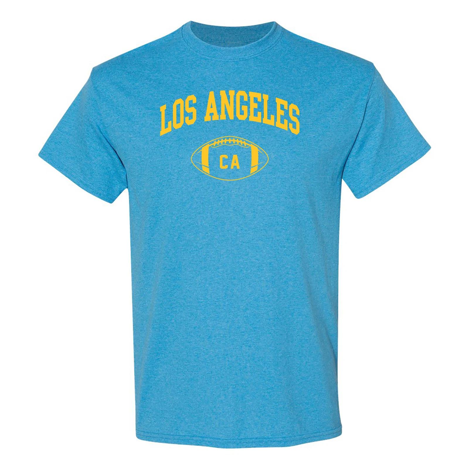 Los Angeles Classic Football Arch - Sports Athletics T Shirt - Heather Sapphire 2XL