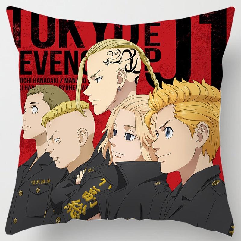 Tokyo Revengers Printed Throw Pillow Cover 18in Soft Cushion Case For Cozy Interiors