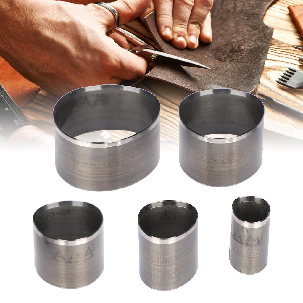 5Pcs Leather Cutting Dies Set Hollow Punch Cutter HandMade Punching Mold for Bag Belt Wallet
